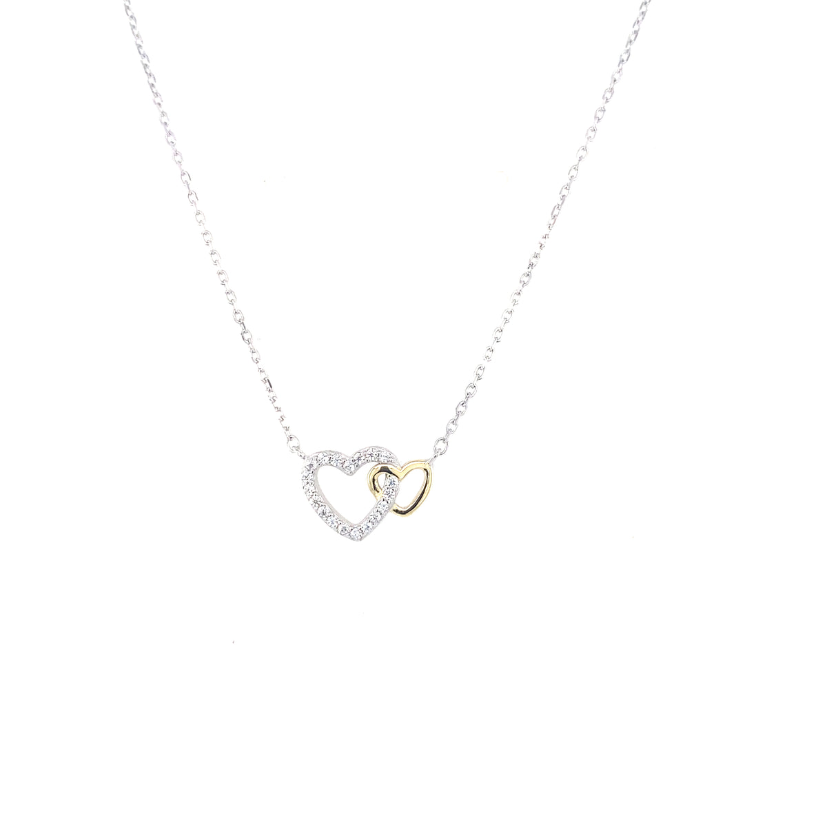 Sterling Silver Intertwinned Hearts Pendant