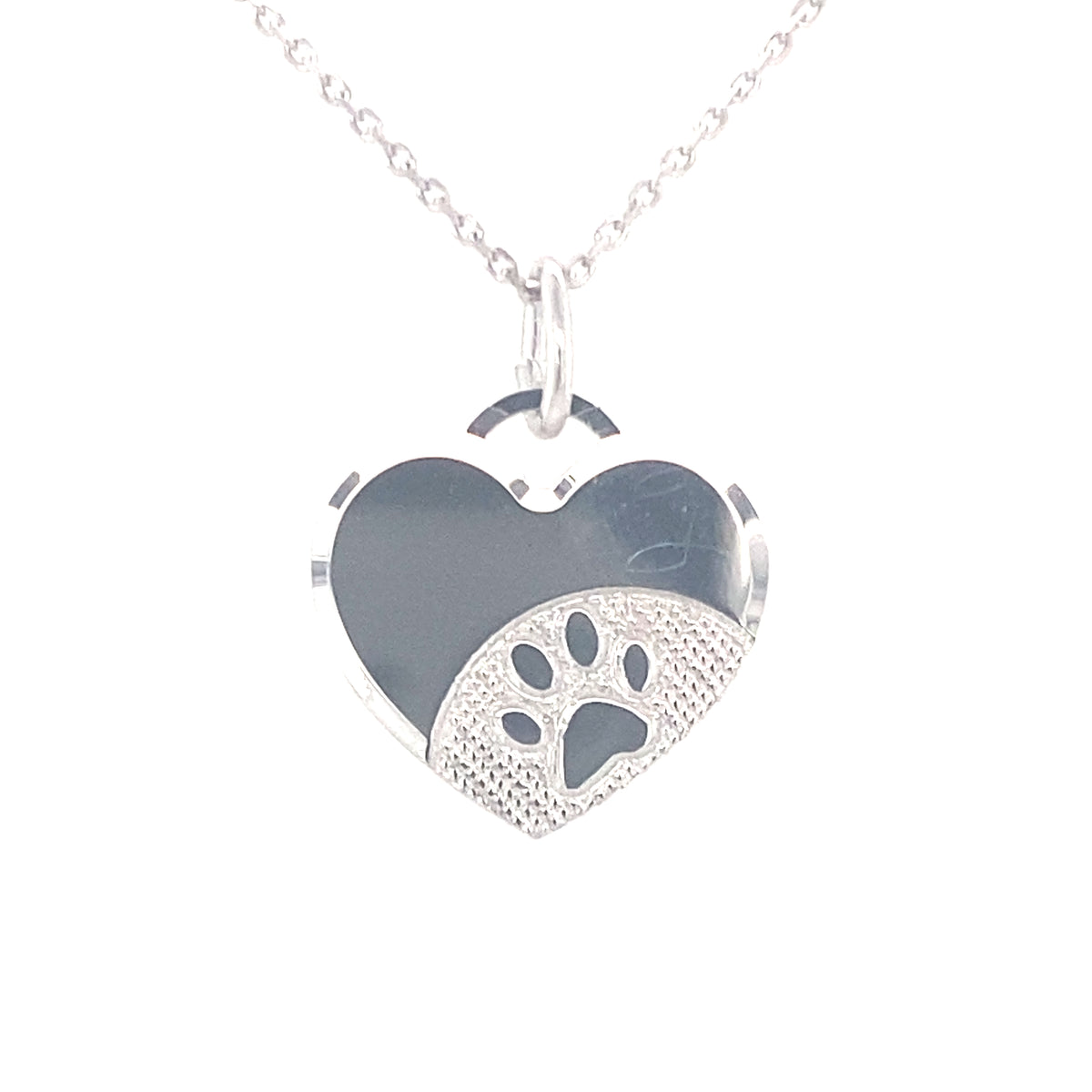 Sterling silver disc with paw print