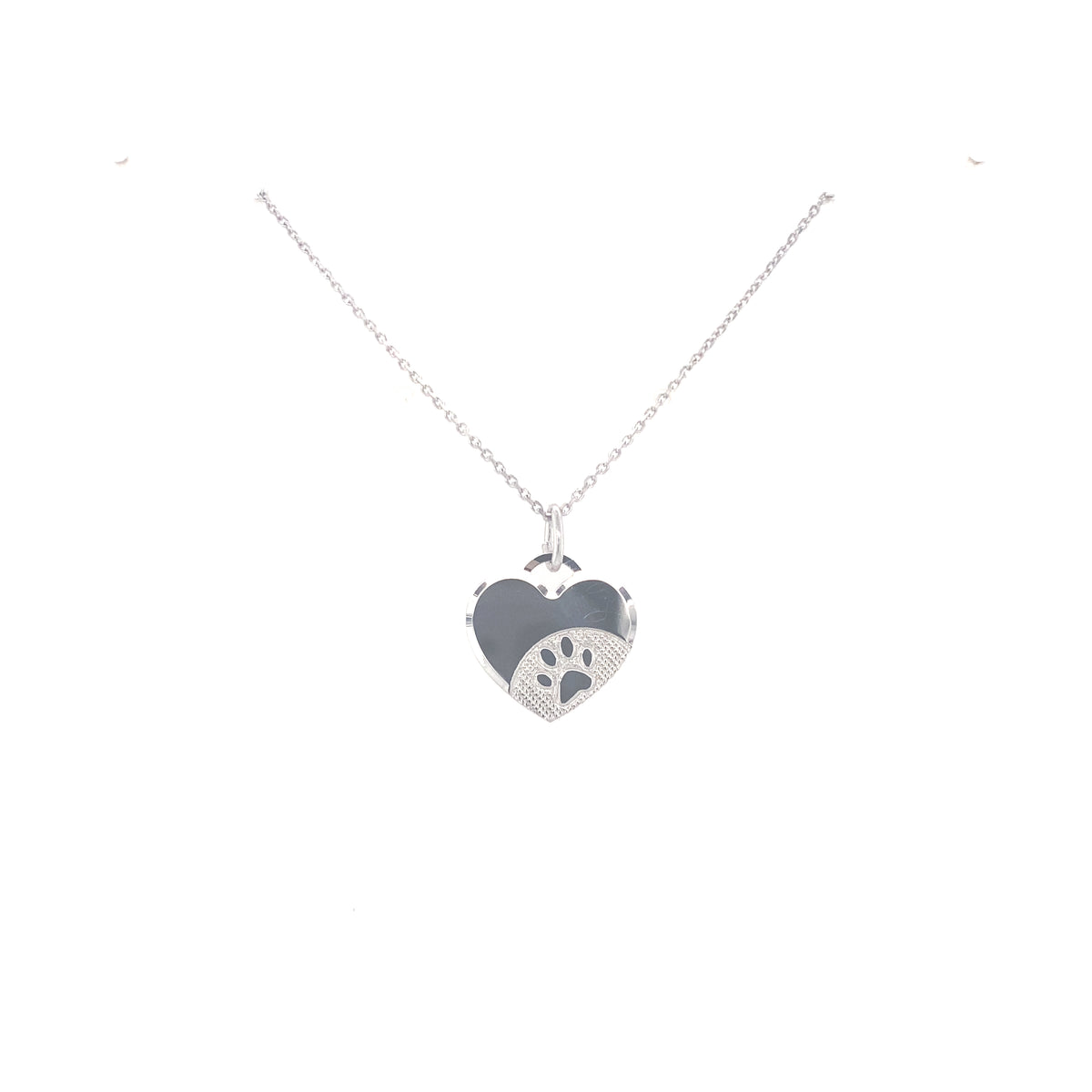 Sterling silver disc with paw print