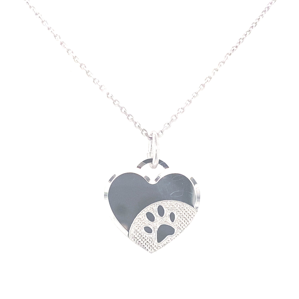 Sterling silver disc with paw print