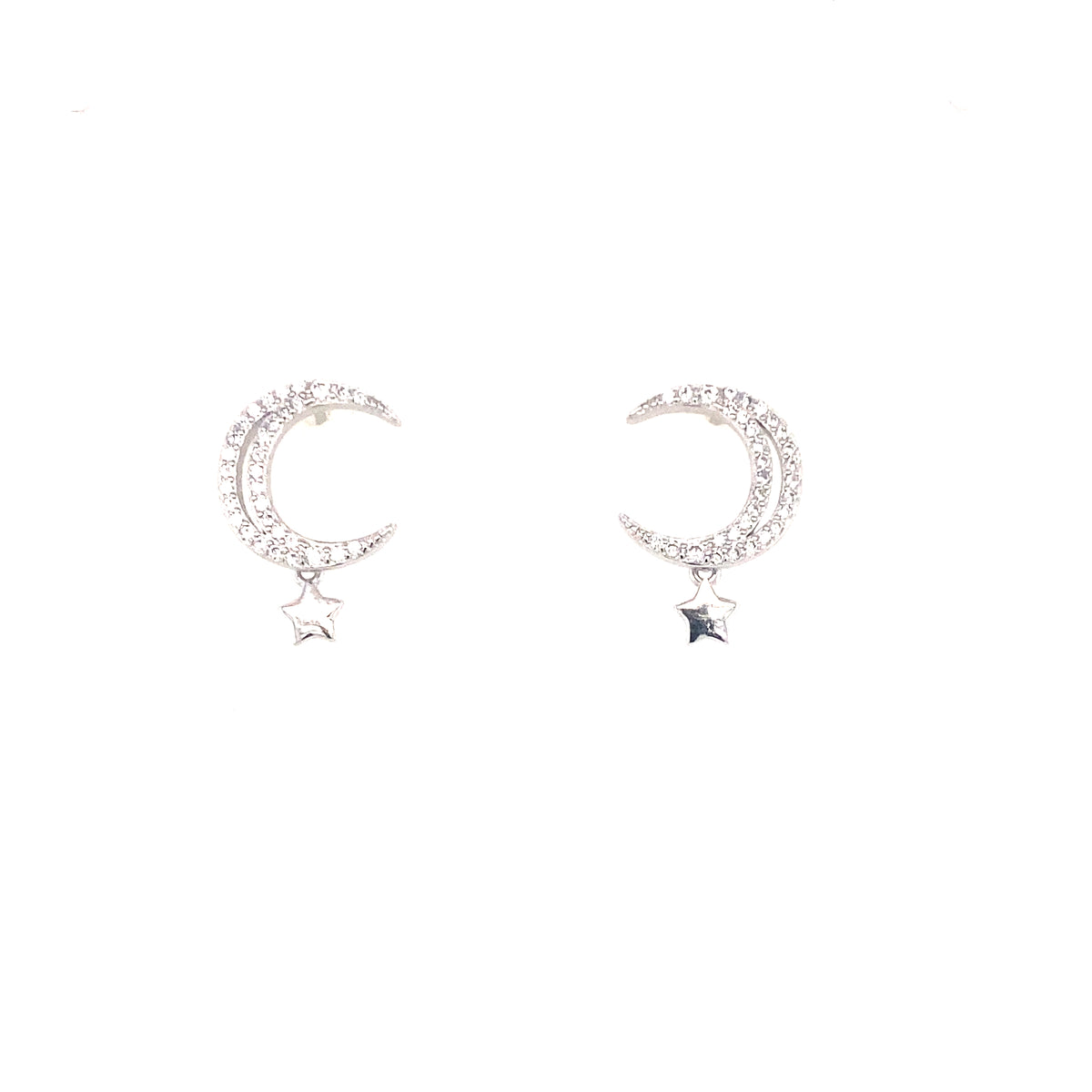 Sterling Silver Moon &amp; Star Earrings