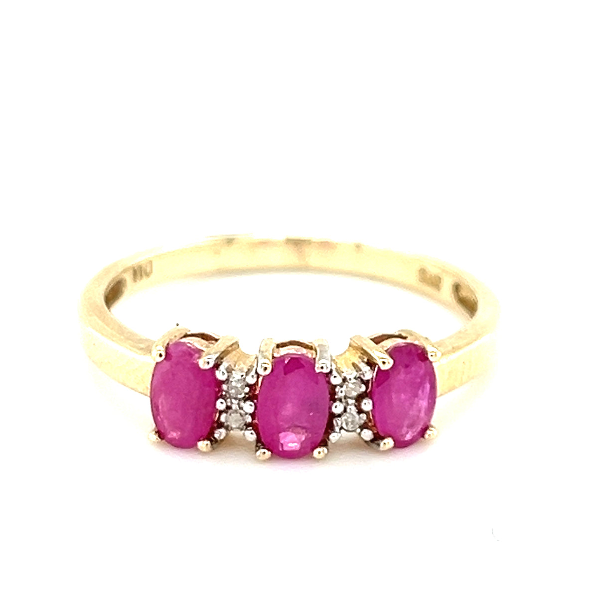 9kt Gold Ruby &amp; Diamond Ring