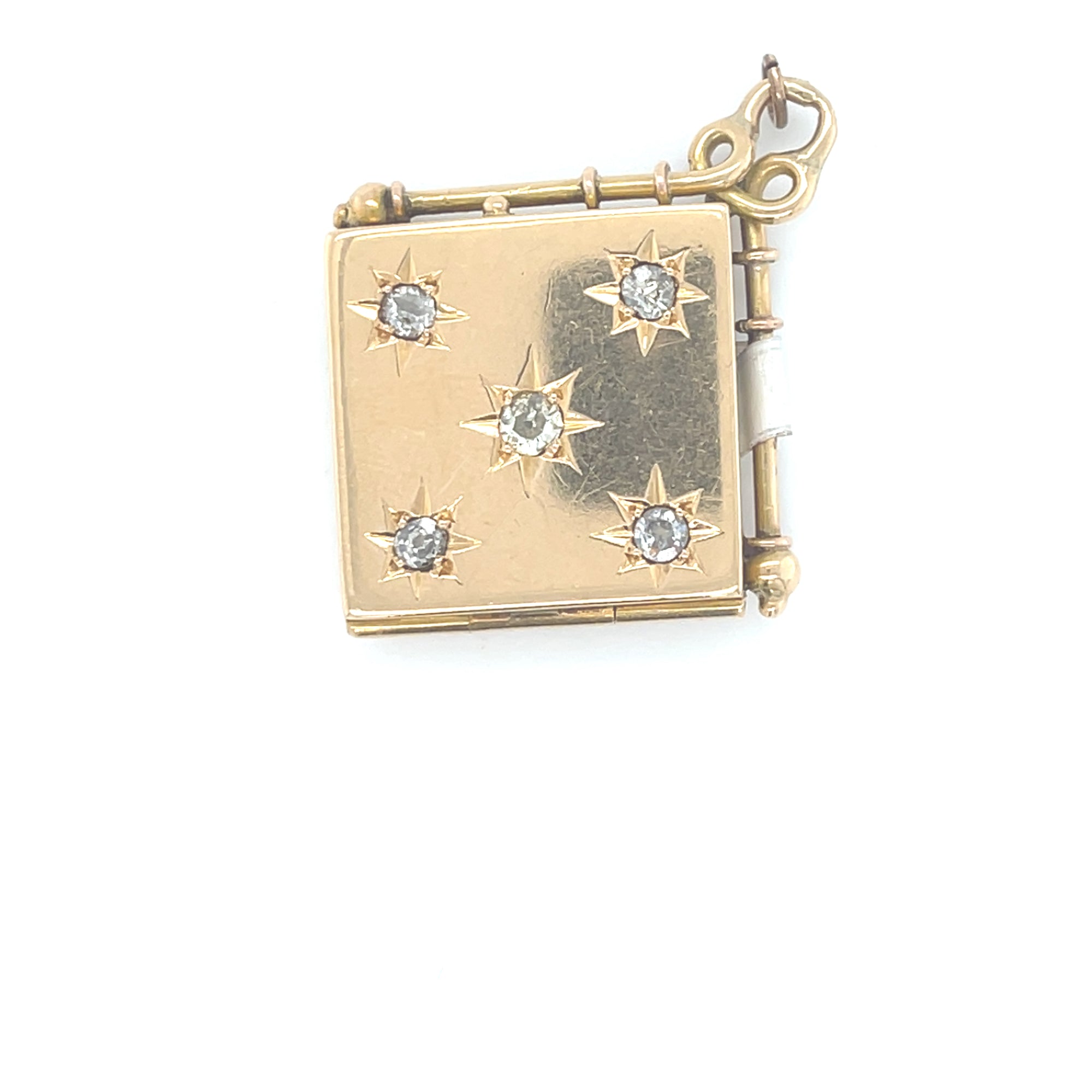 18kt Gold Antique Locket with Diamonds