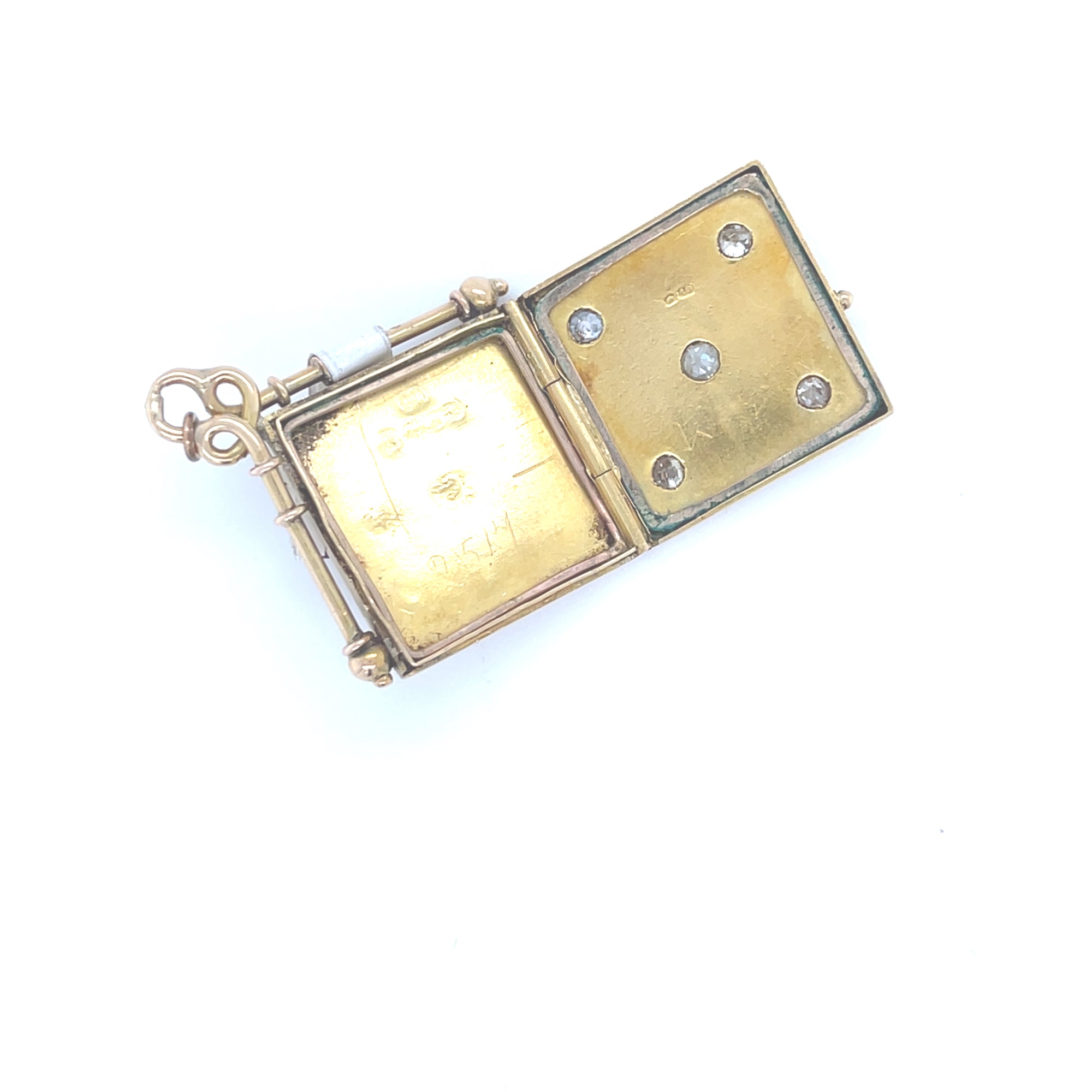 18kt Gold Antique Locket with Diamonds