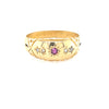 18kt Gold Antique Ring Ruby &amp; Diamonds