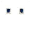 Sterling Silver Square Sapphire Earrings