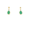 9kt Gold Drop Earring with Green Stone