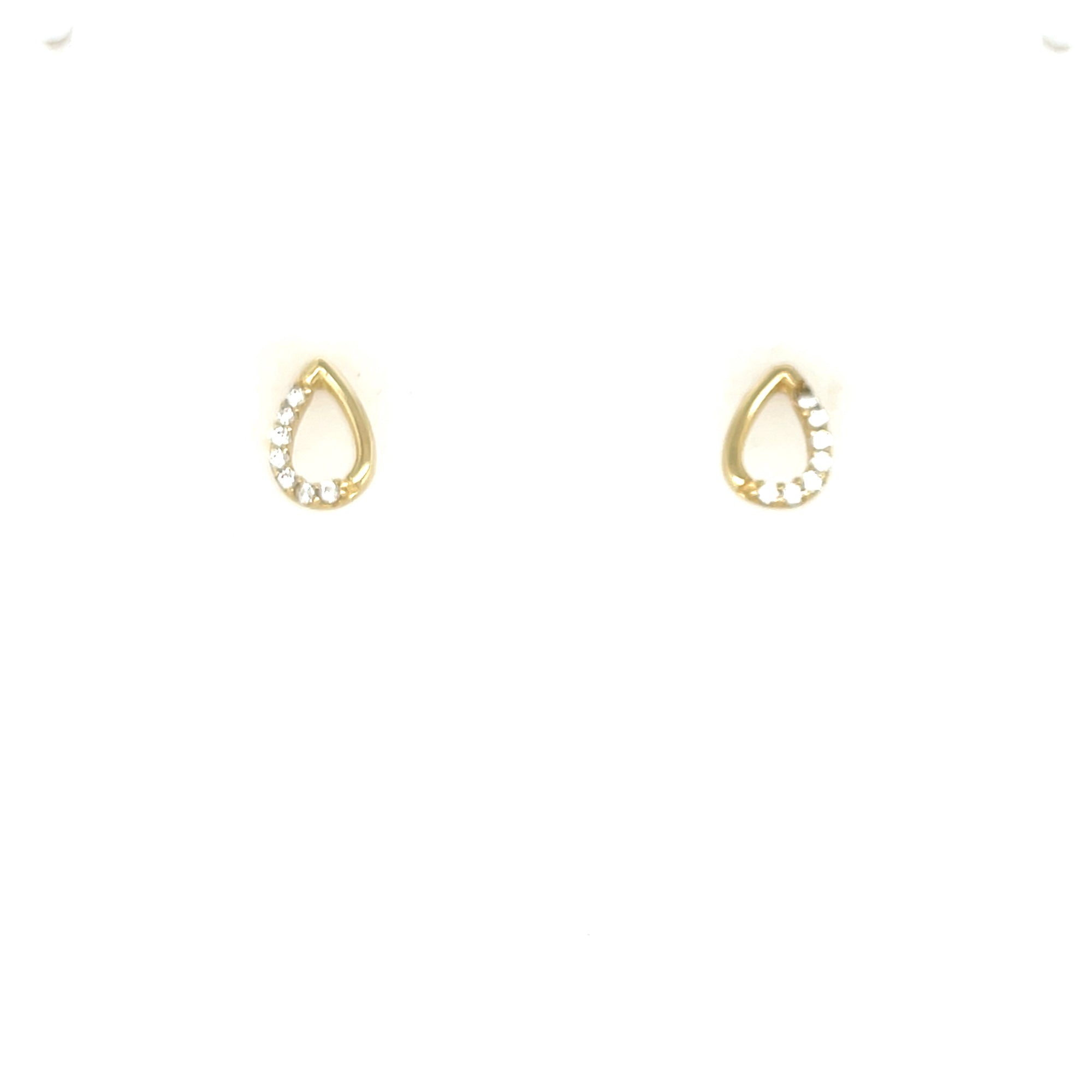 9kt Gold Pear Shaped Stud Earrings