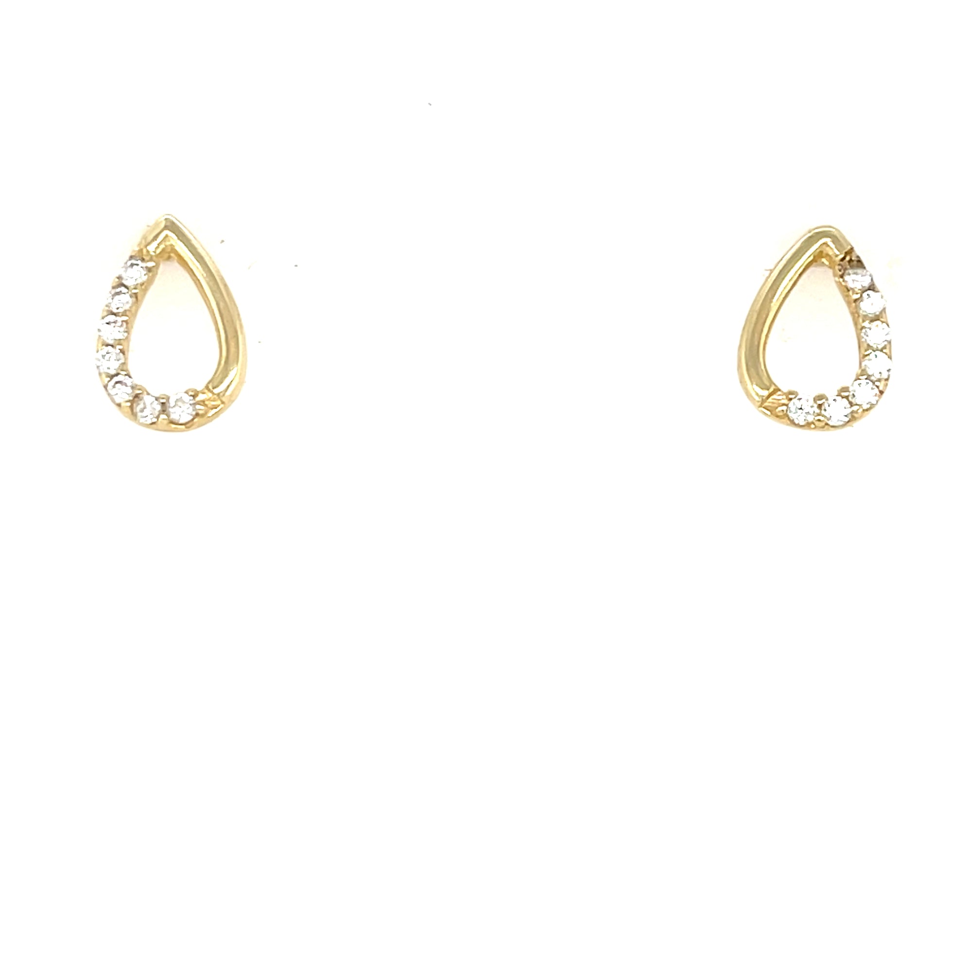 9kt Gold Pear Shaped Stud Earrings