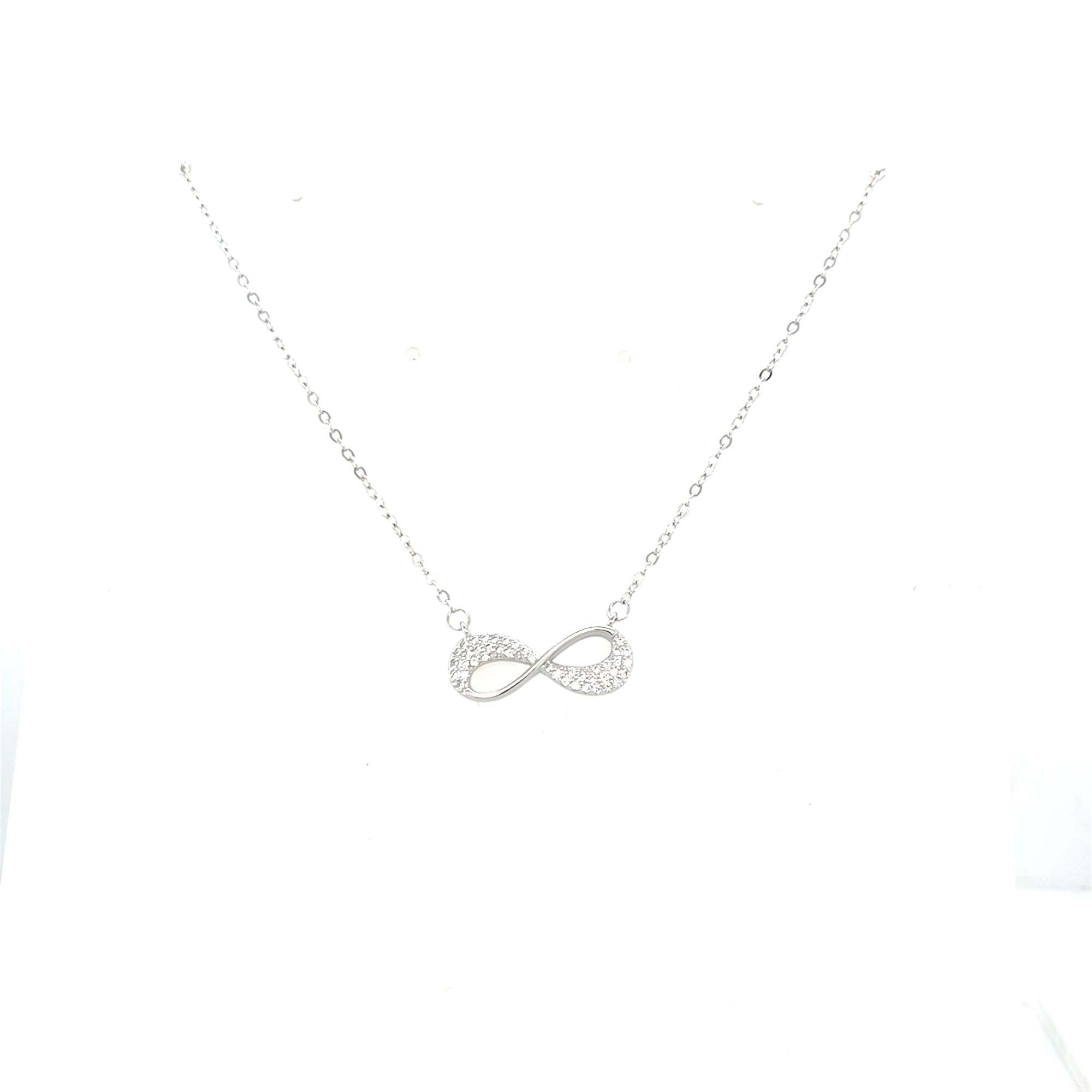 Sterling Silver Stone set Infinity Pendant