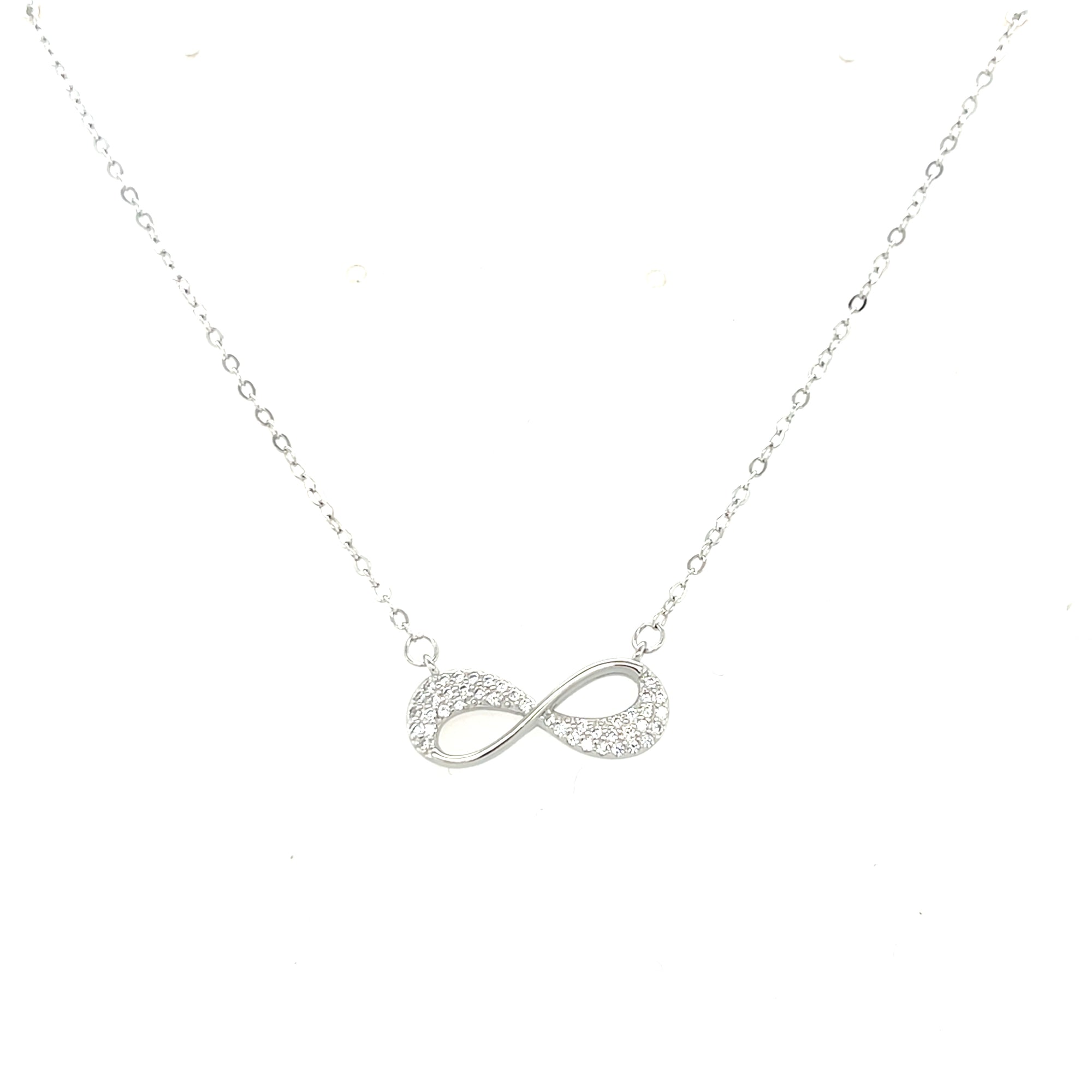 Sterling Silver Stone set Infinity Pendant