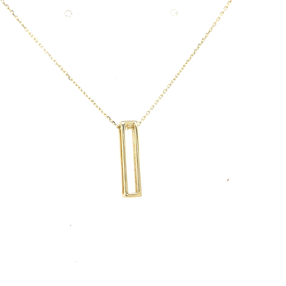 9kt Gold Open Rectangular Pendant