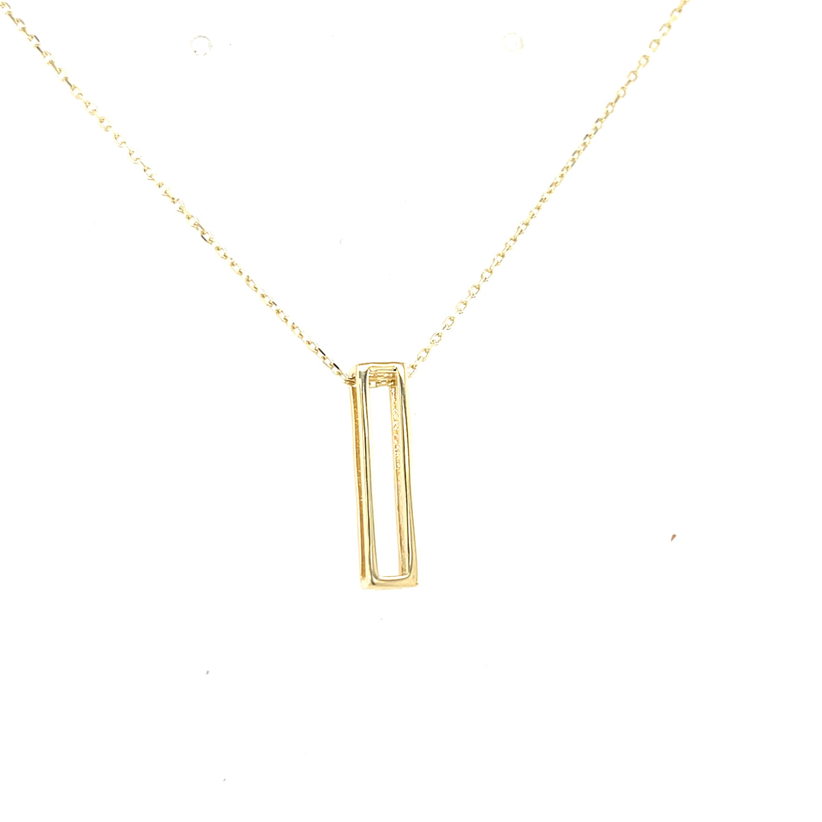 9kt Gold Open Rectangular Pendant