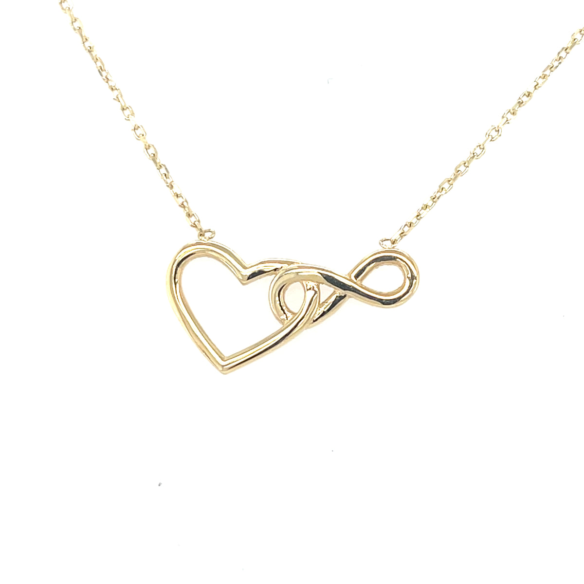 9kt Gold Heart &amp; Infinity Pendant