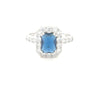 Sterling Silver Square Sapphire Ring