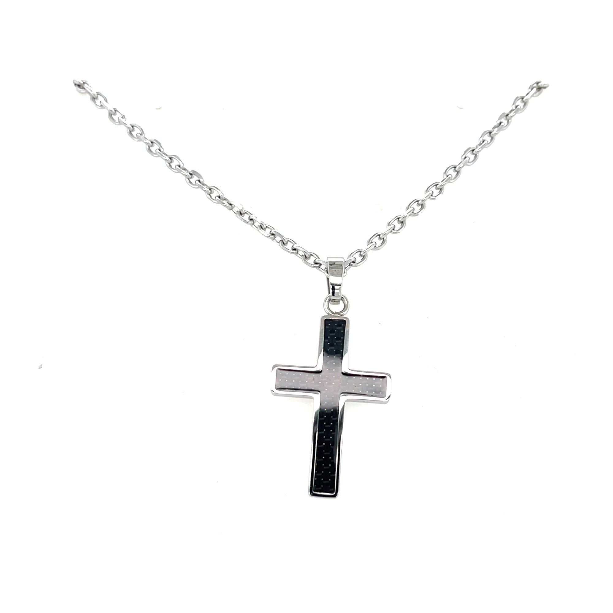Stainless Steel Chain and Black Colour Cross