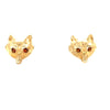 9kt Gold Fox Head Earrings