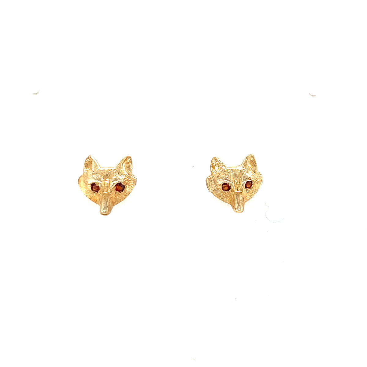 9kt Gold Fox Head Earrings