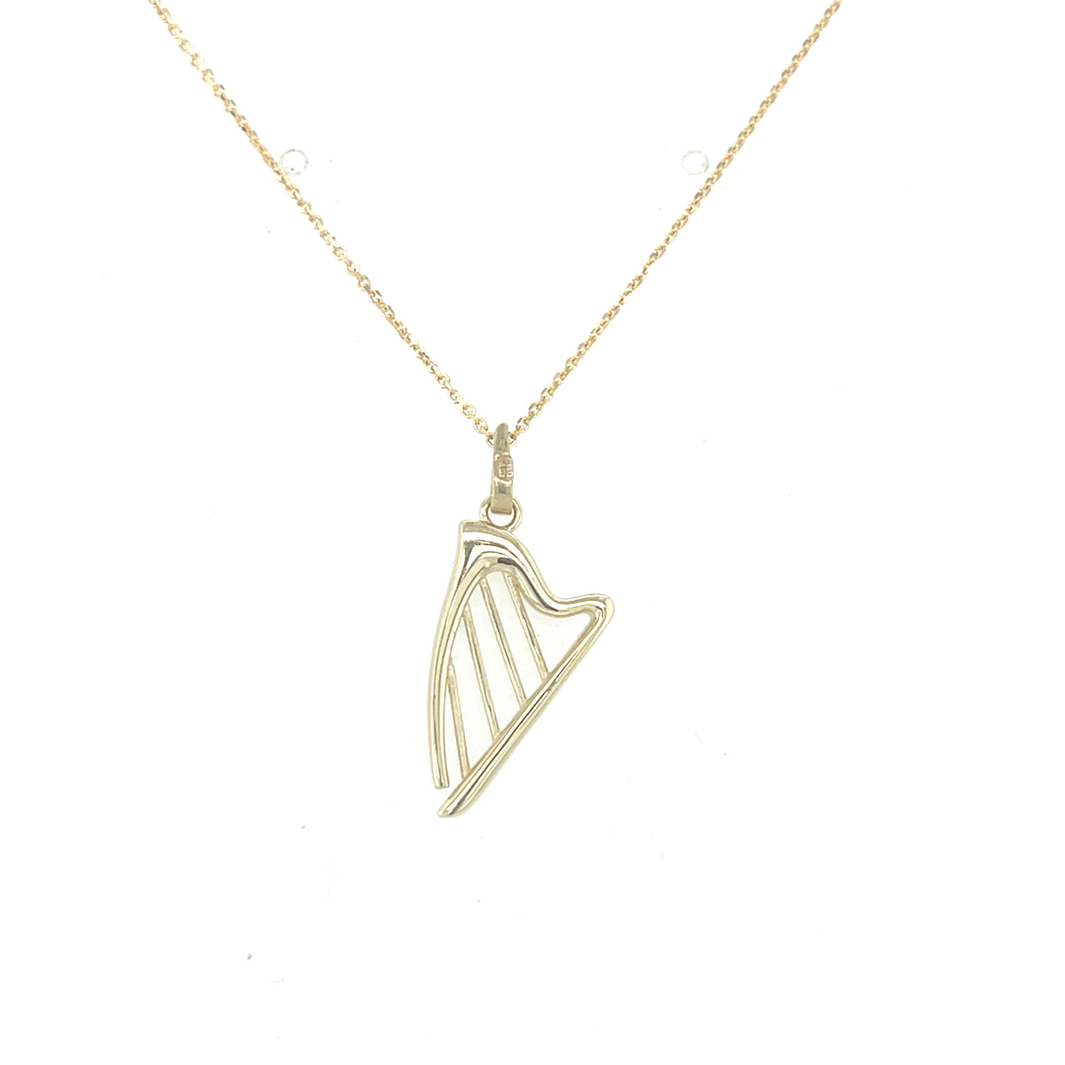 9kt Gold Harp Pendant