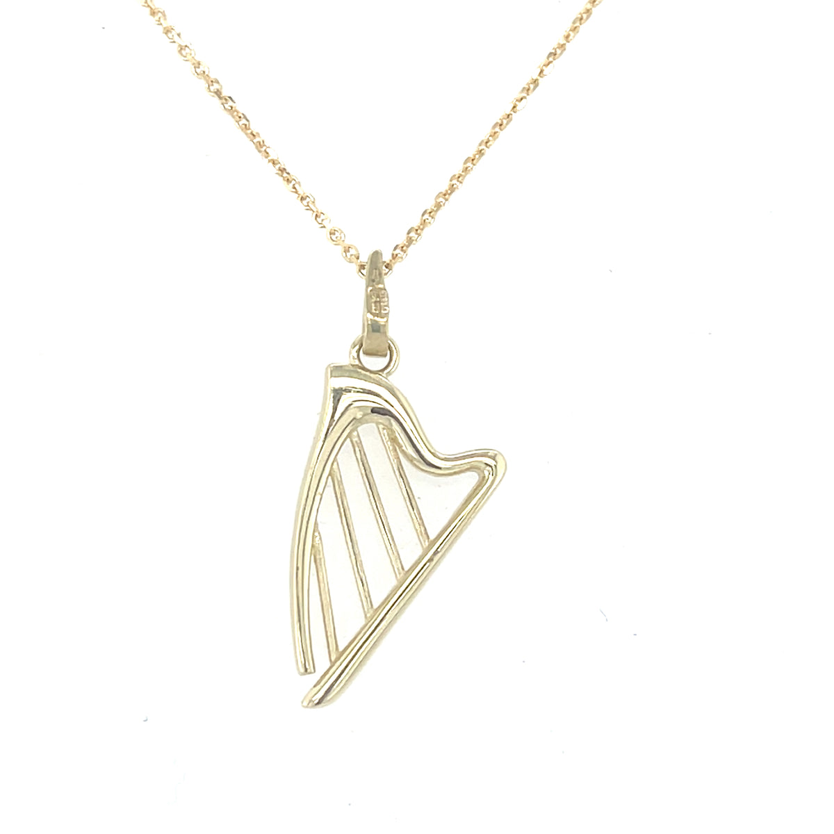 9kt Gold Harp Pendant