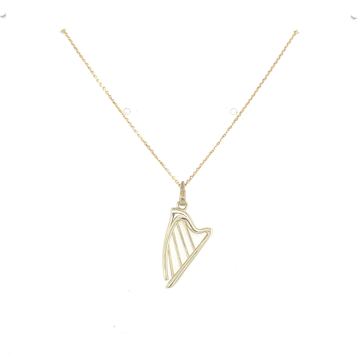 9kt Gold Harp Pendant