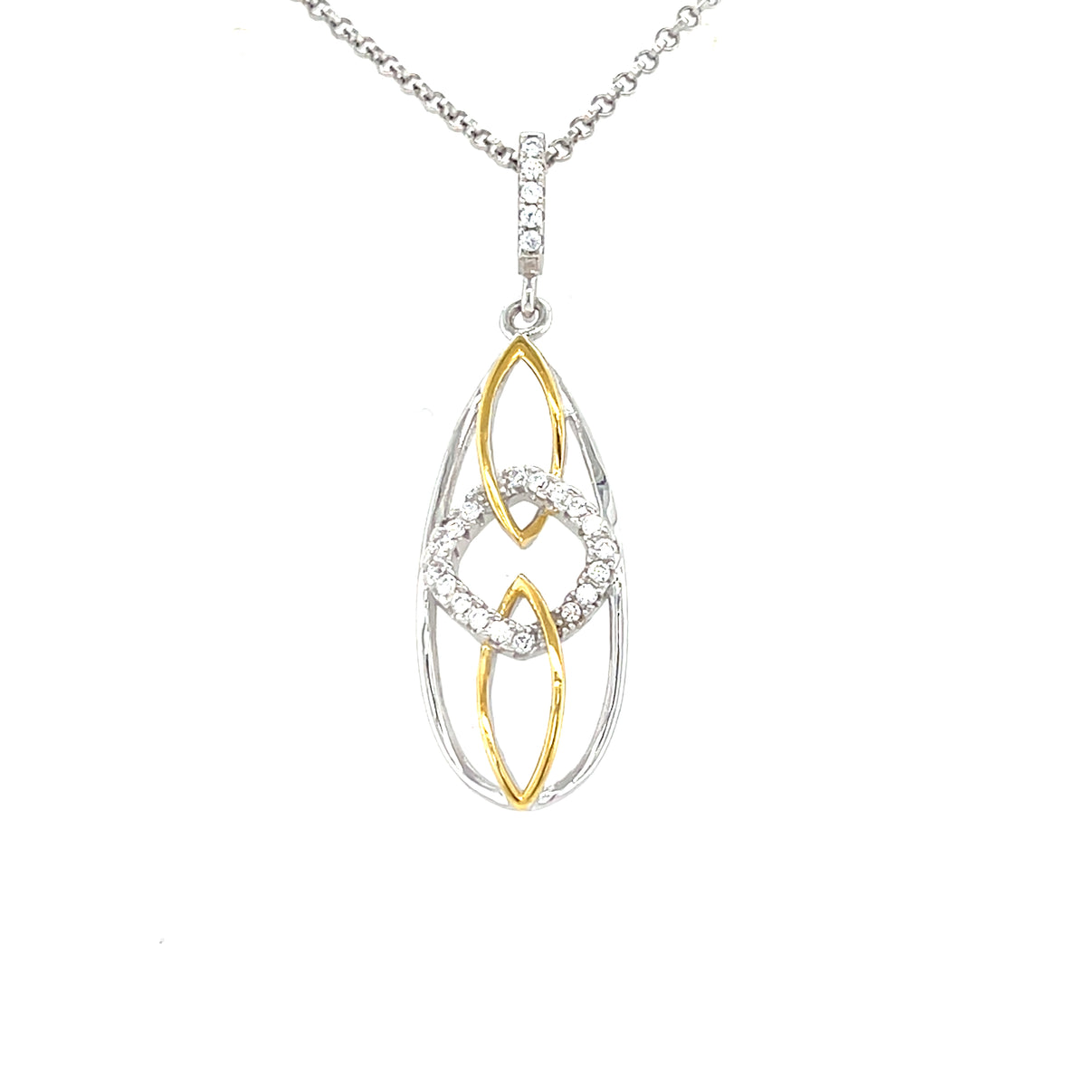 Sterling Silver Pendant with a touch of gold