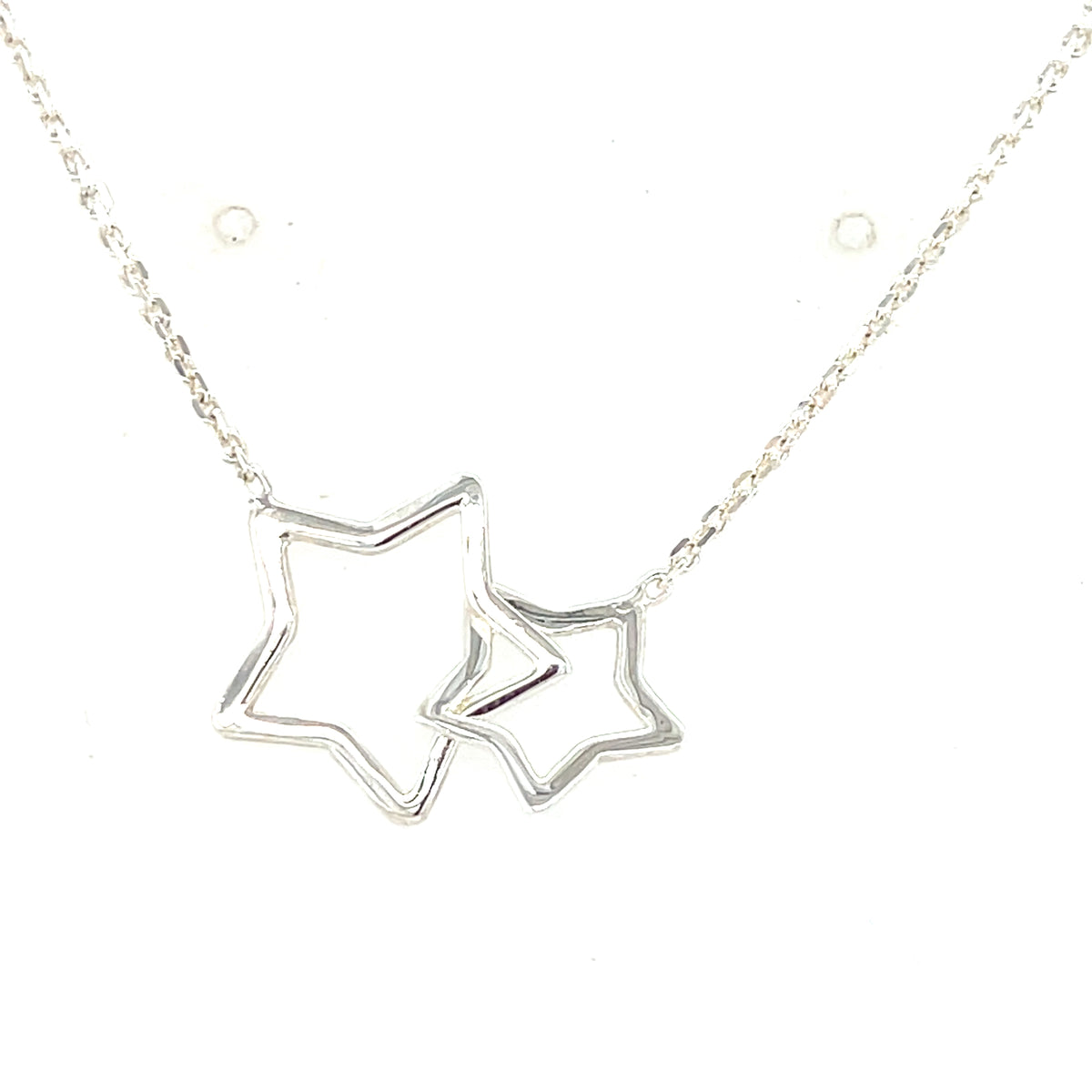 Sterling Silver Double Star Pendant