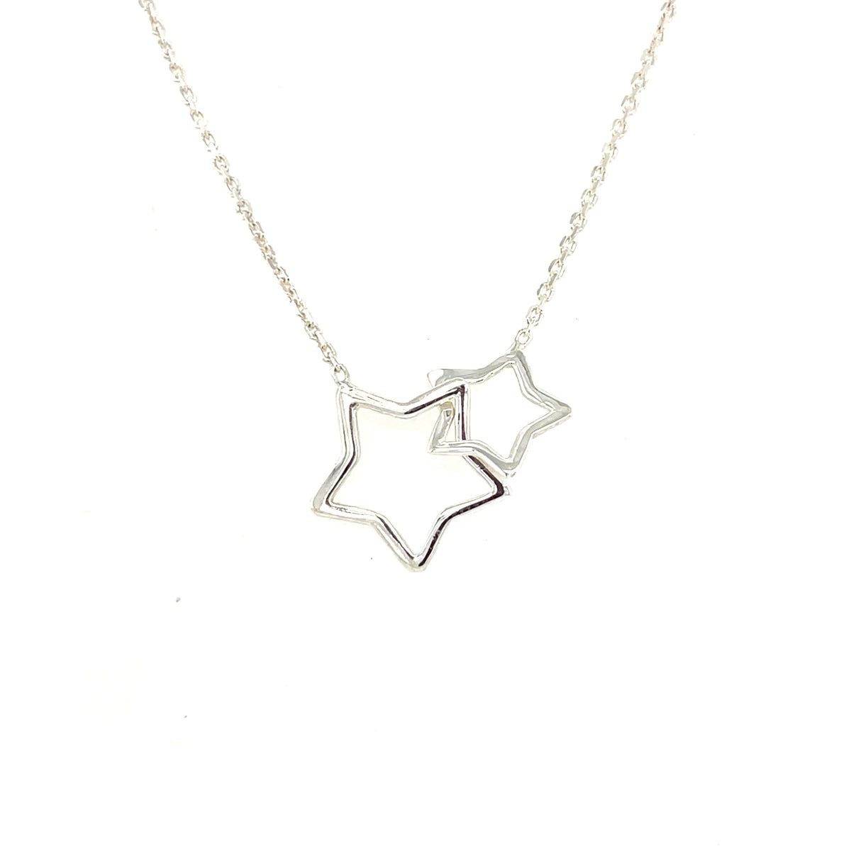 Sterling Silver Double Star Pendant