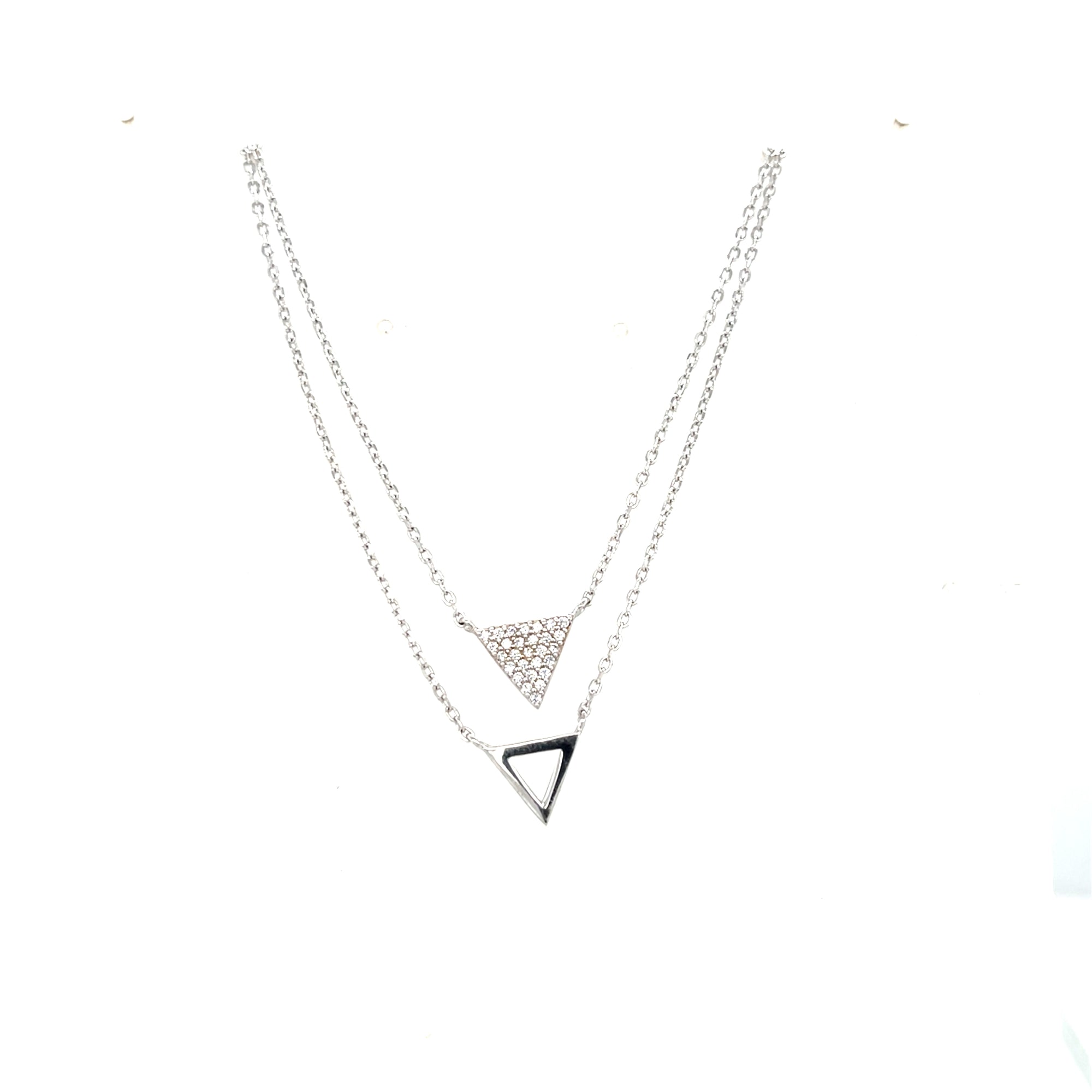 Sterling Silver Double Layer Necklace