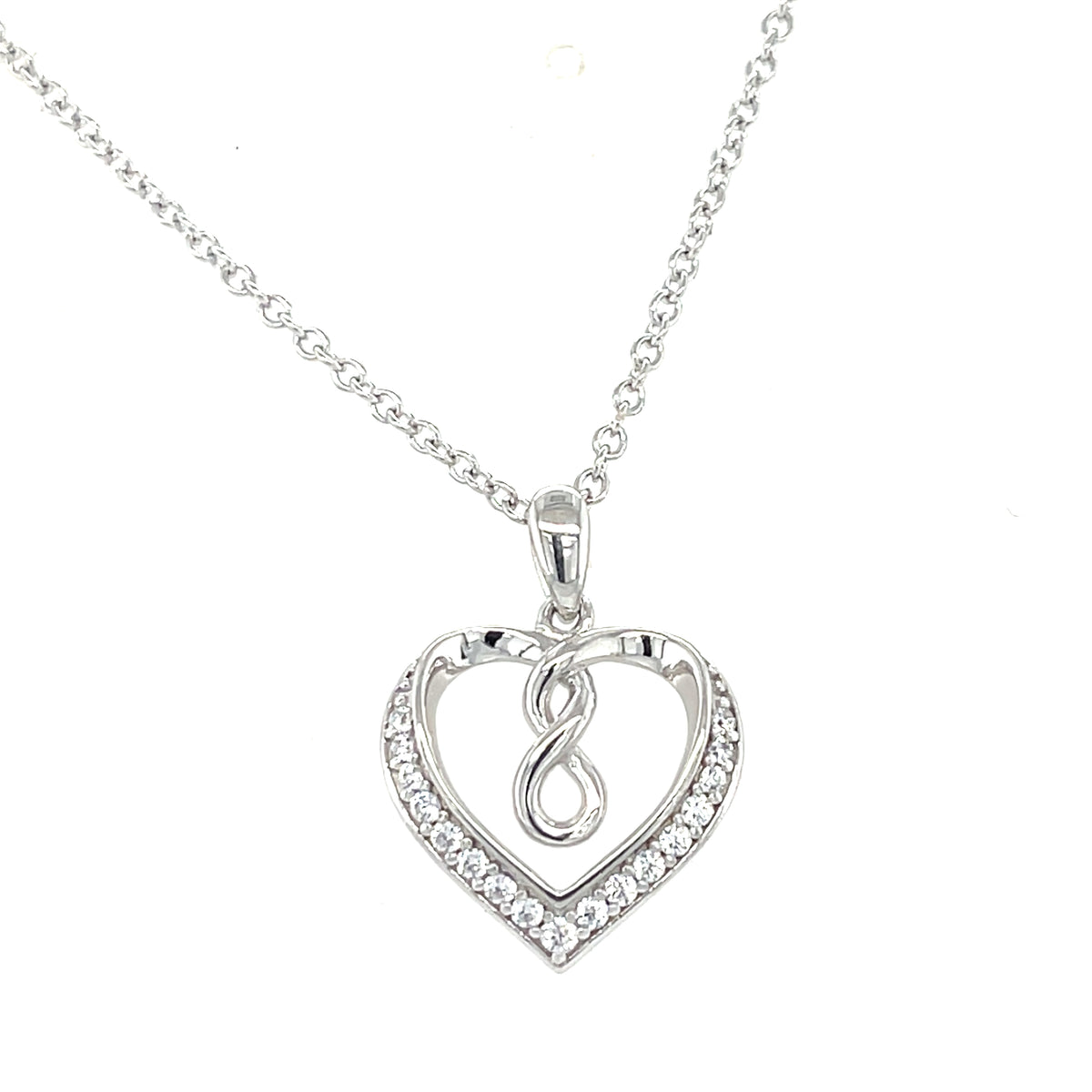 Sterling Silver Infinity Heart Pendant