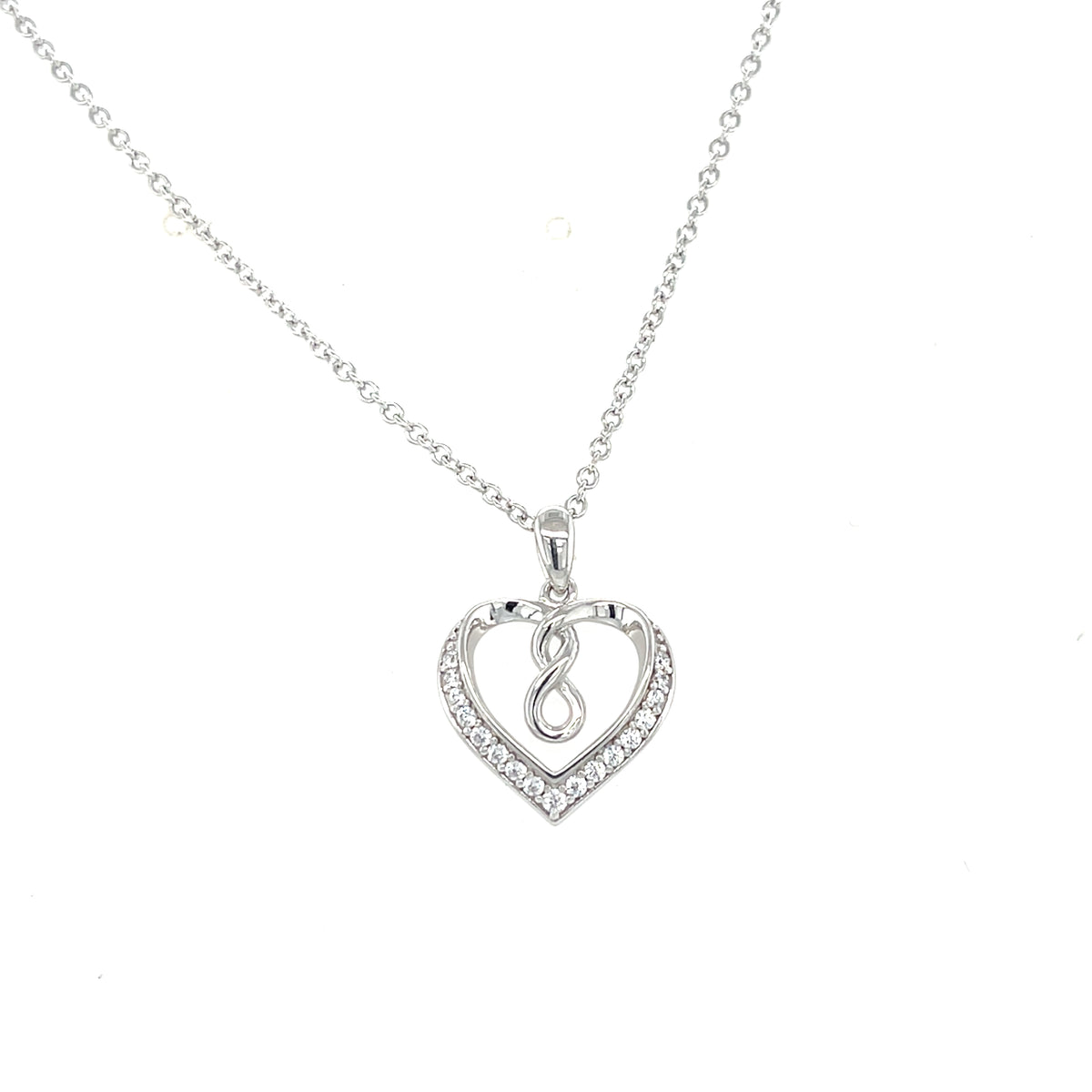 Sterling Silver Infinity Heart Pendant