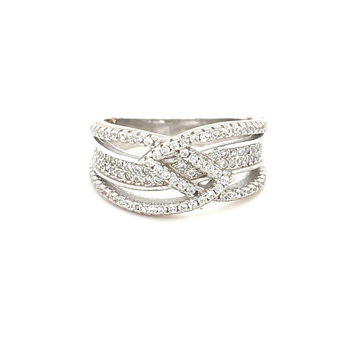 Sterling Silver Crossover Style Ring