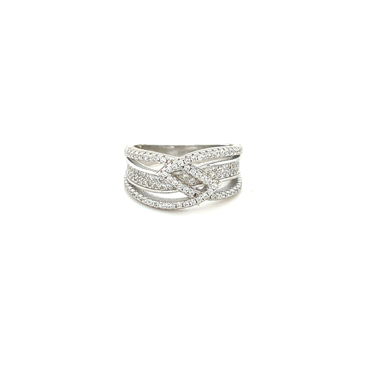 Sterling Silver Crossover Style Ring