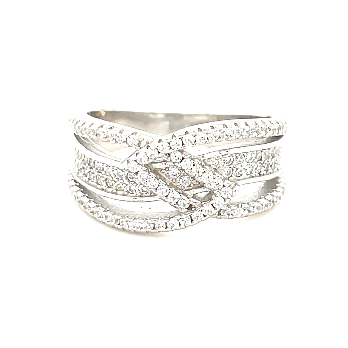 Sterling Silver Crossover Style Ring