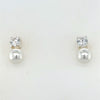 Sterling Silver Pearl &amp; Cz Earrings