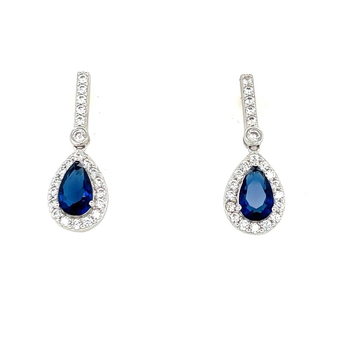 Sterling silver sapphire drop earrings