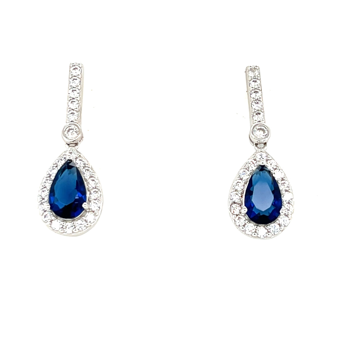 Sterling silver sapphire drop earrings