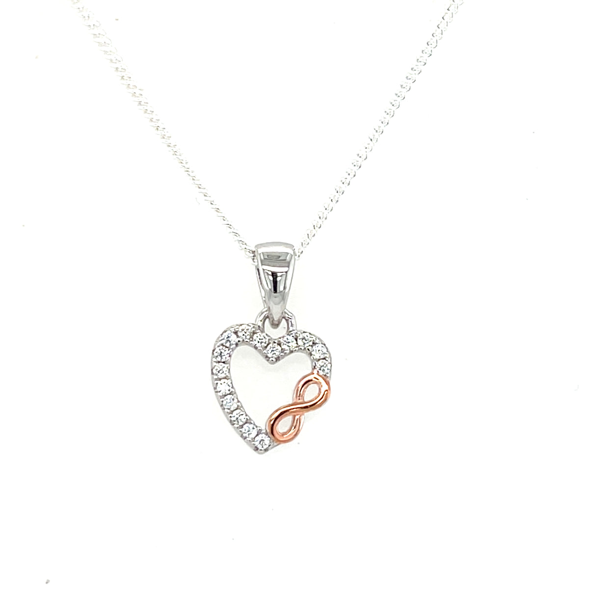 Sterling Silver Heart Infinity Pendant