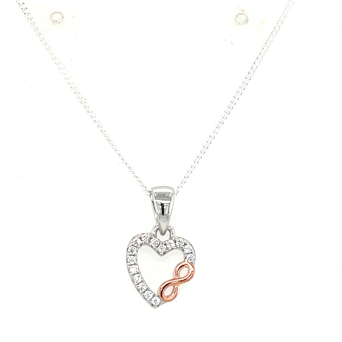 Sterling Silver Heart Infinity Pendant