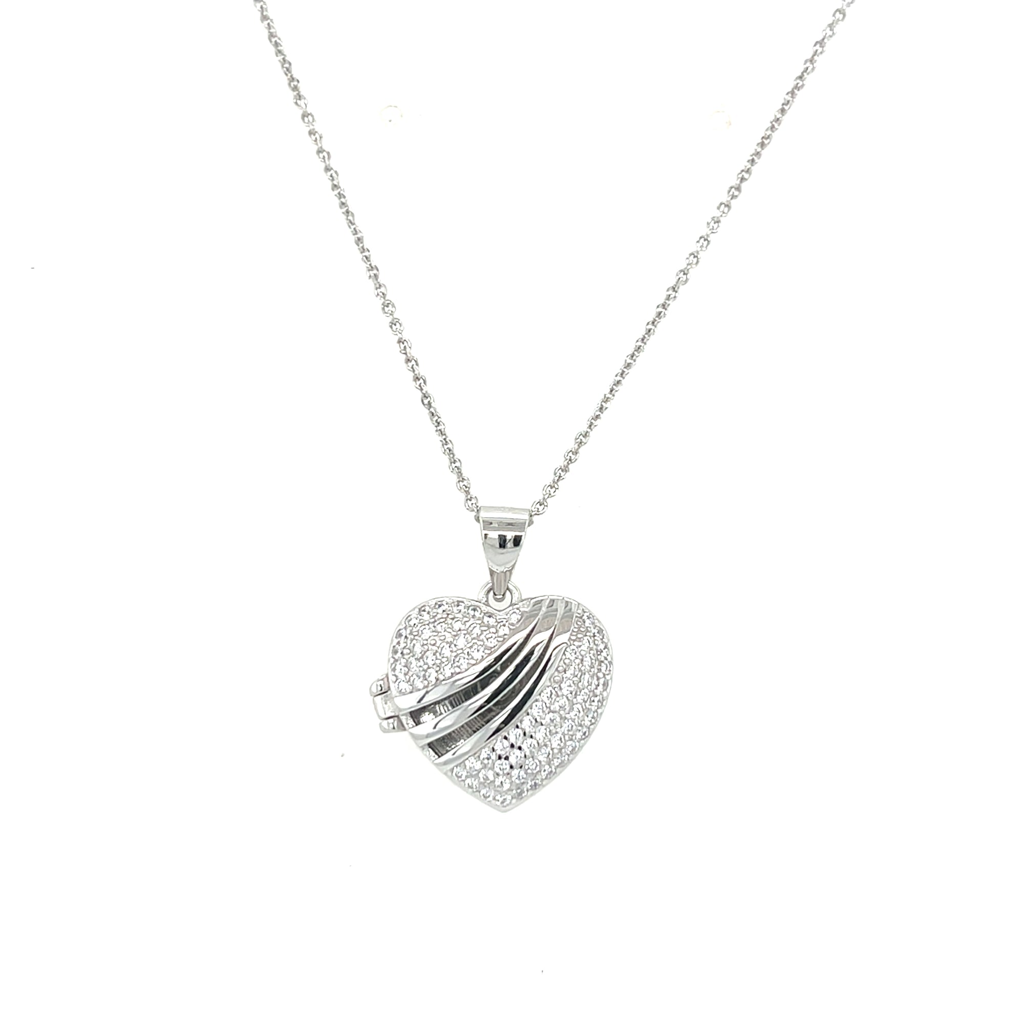 Sterling Silver Decorated Heart Locket