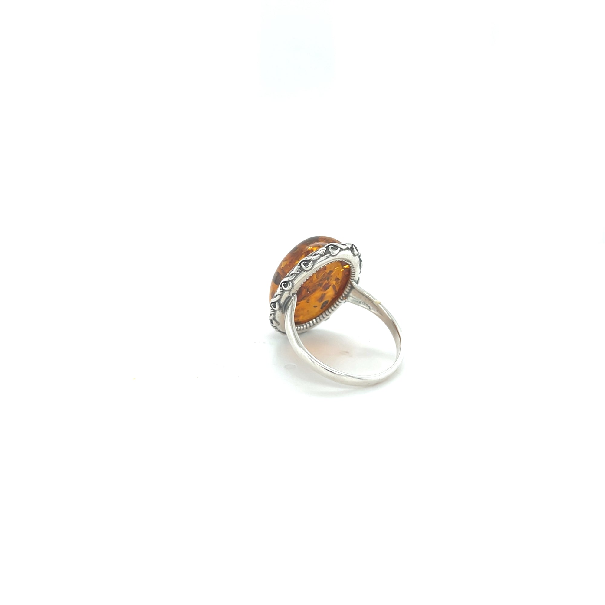 Sterling Silver Amber Ring