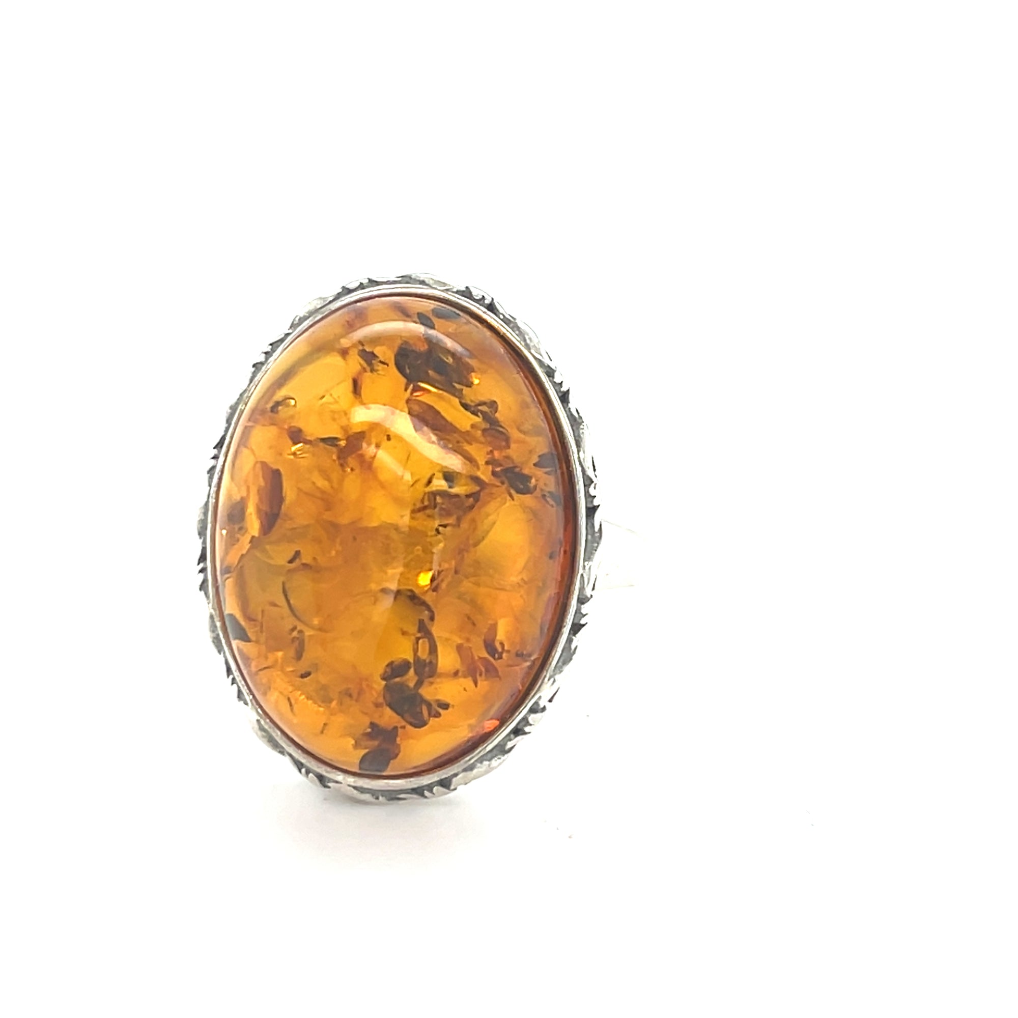 Sterling Silver Amber Ring