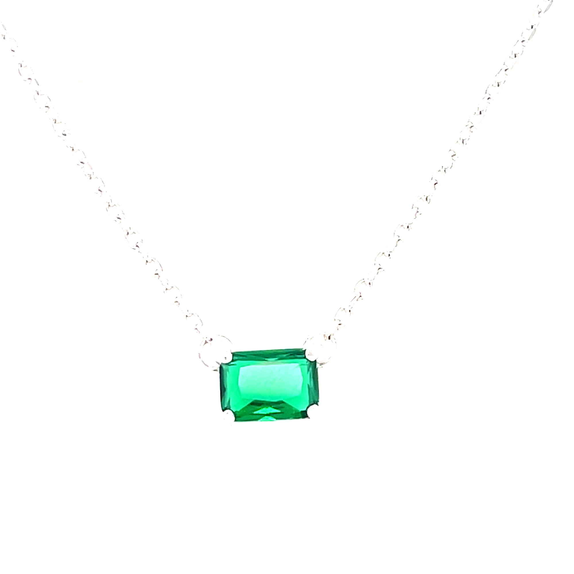Sterling Silver Green Pendant