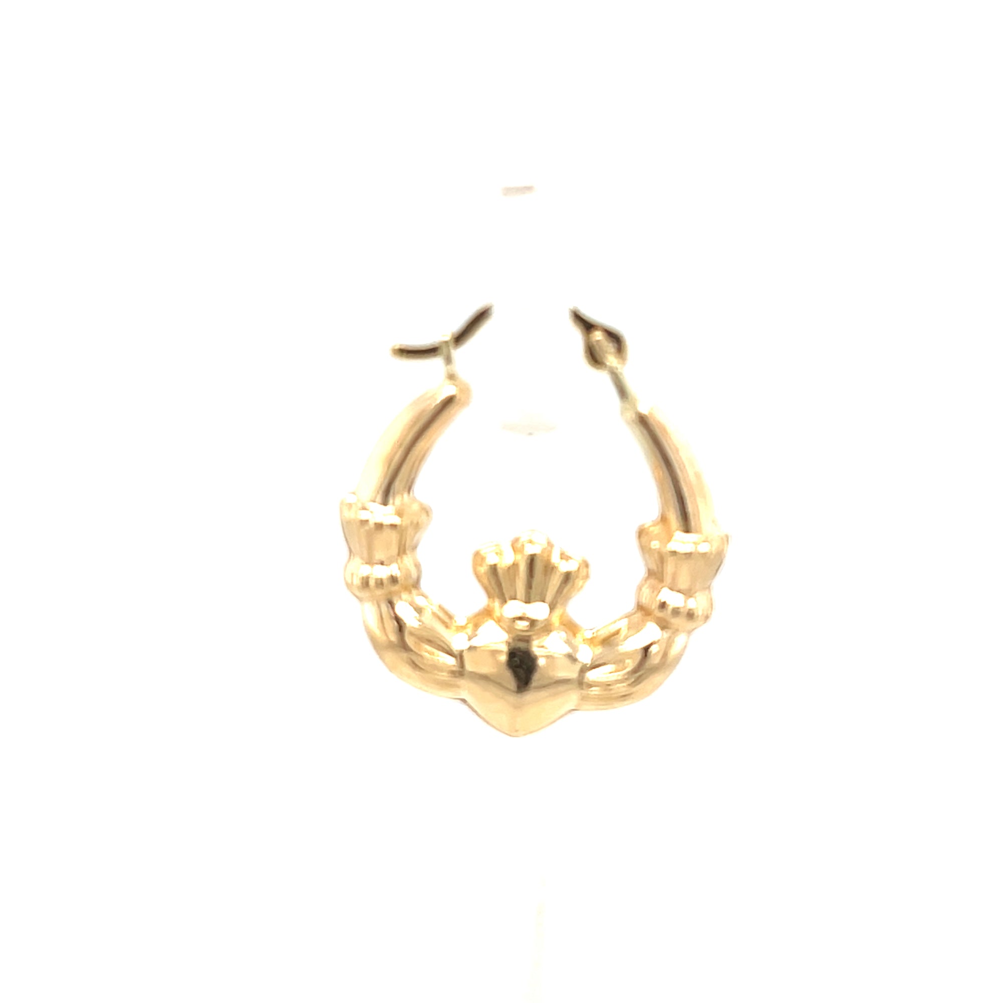 9kt Gold Claddagh Hoops