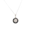 9kt White Gold Necklace &amp; Earrings with White &amp; Black Diamonds