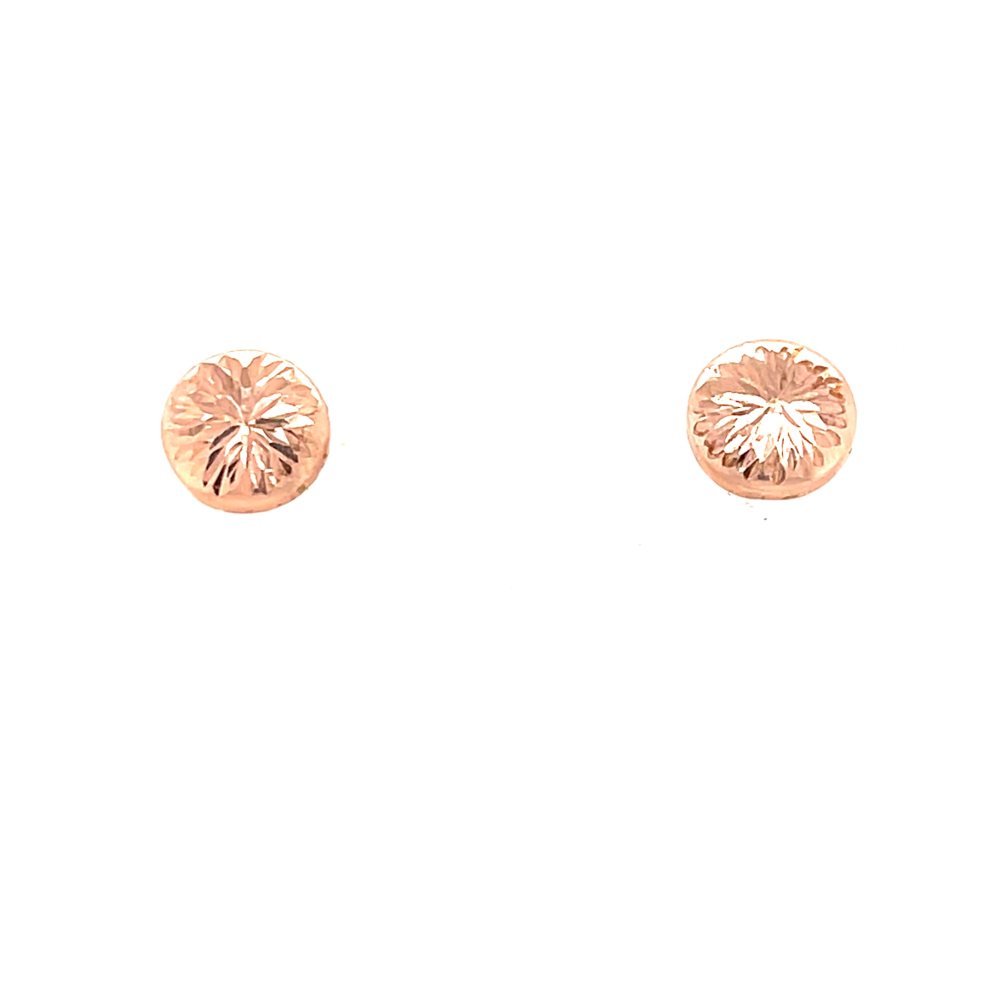 9kt Rose Gold Flat Shell Effect Earrings