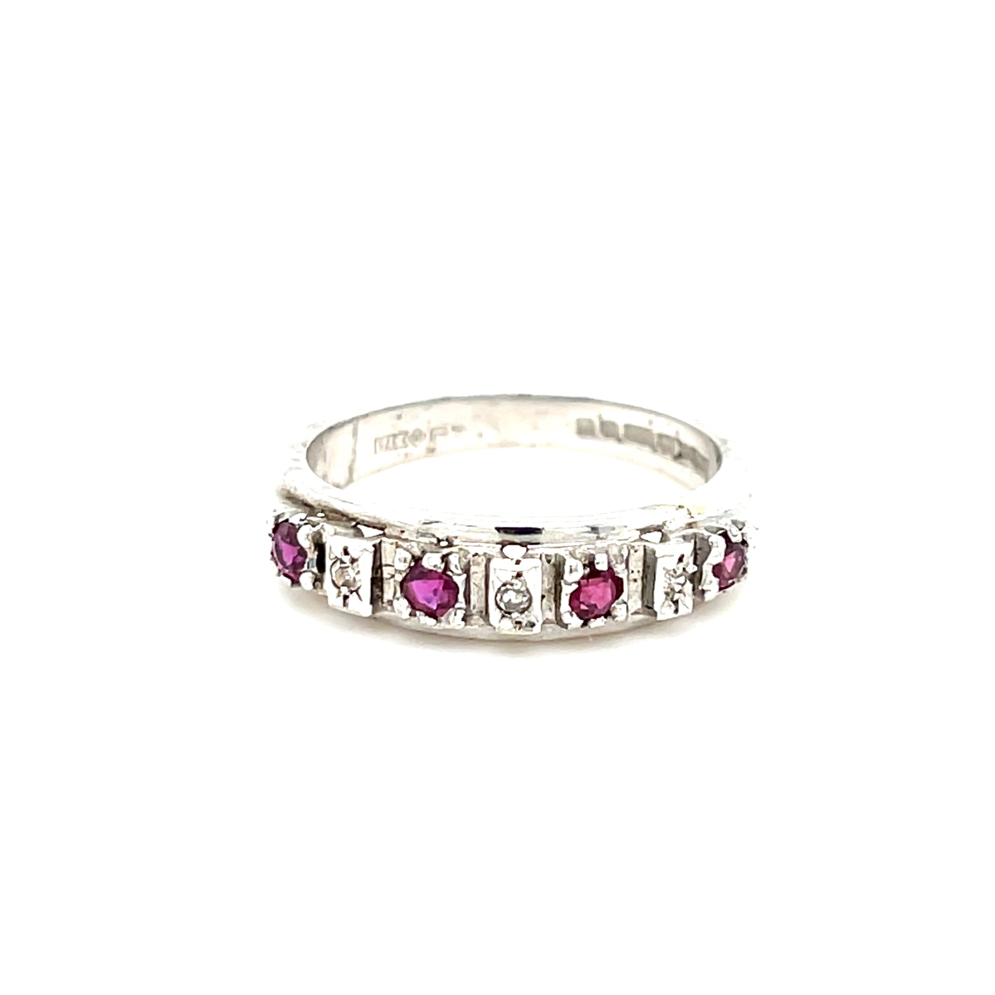 9kt White Gold Ruby &amp; Diamond