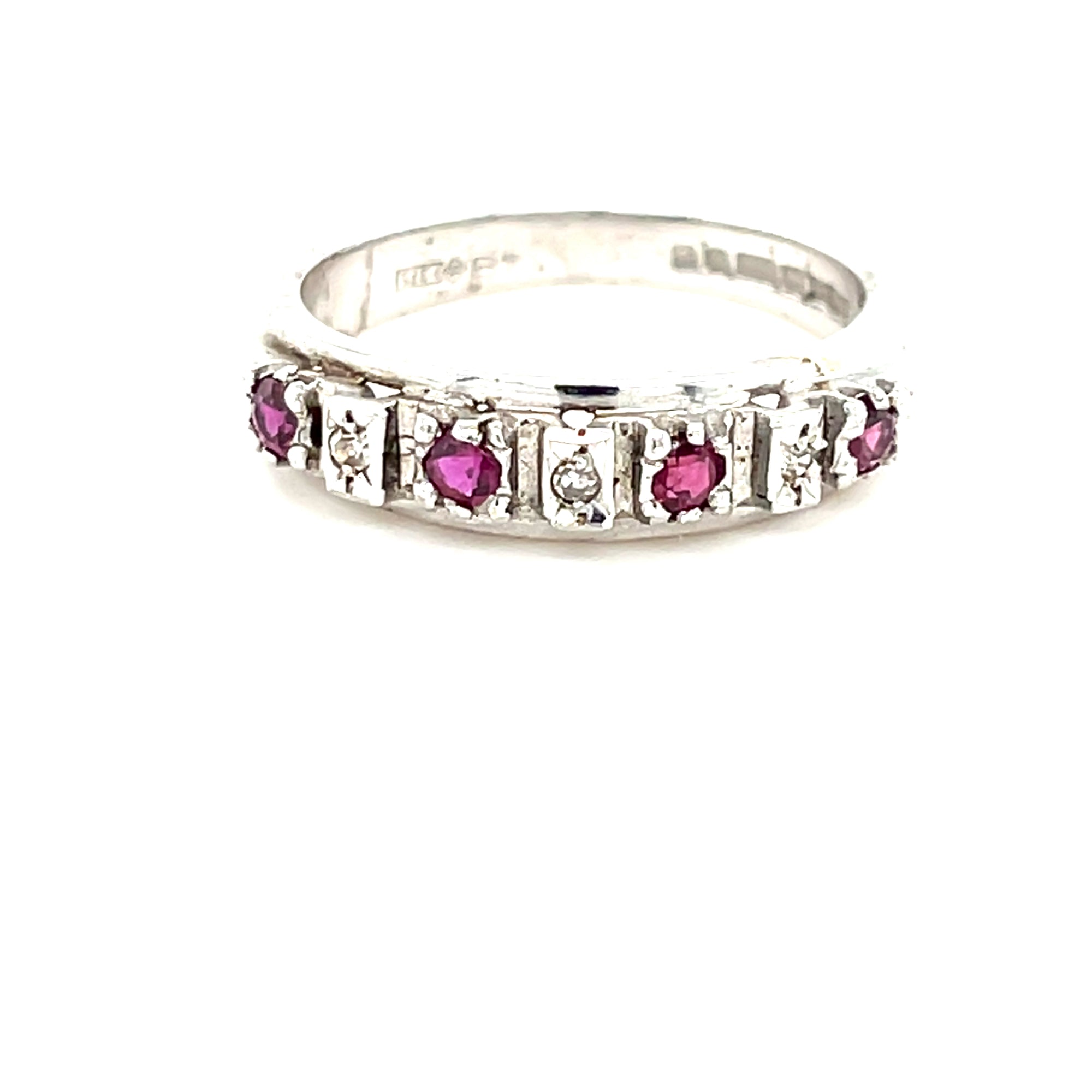 9kt White Gold Ruby &amp; Diamond