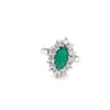 Sterling Silver Emerald Colour Cluster Ring