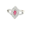 Sterling Silver Stoneset Ring with Red Stone